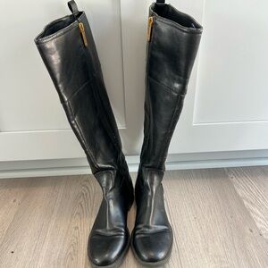 Tommy Hilfiger Womens Imina Black Riding Boots Heels 7M